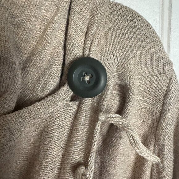 Matilda Jane Come On Over Fringe Wrap Drape Sweater Size Medium Beige M8 - Picture 7 of 11
